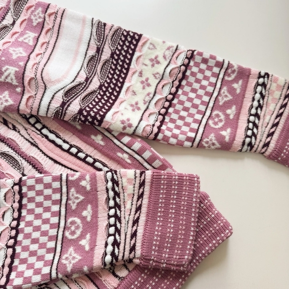 Louis Vuitton  Jacquard Zip-Up Pullover Coogi Style 3Dknit Men's 2XL Nwt - Picture 8 of 11